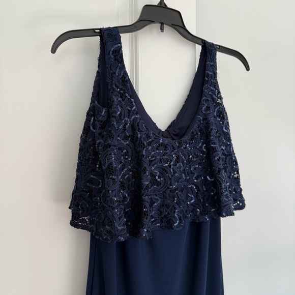 Marina Navy Blue Formal Dress Lace Sequins Size 10 - Picture 3 of 16